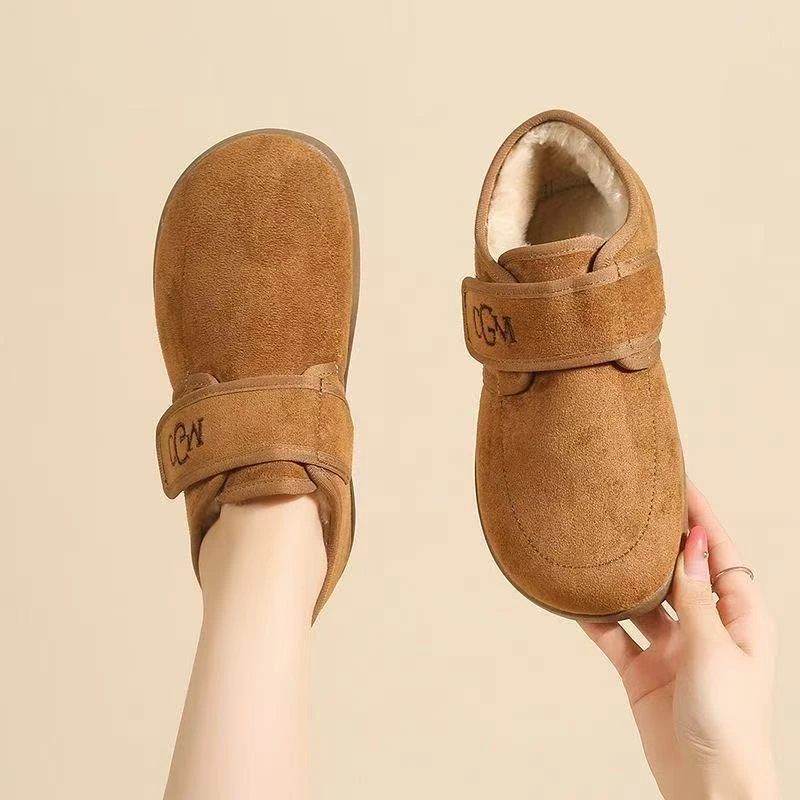 棉鞋女魔术贴保暖女靴潮流休闲棉靴加绒加厚雪地靴软底舒适短靴子