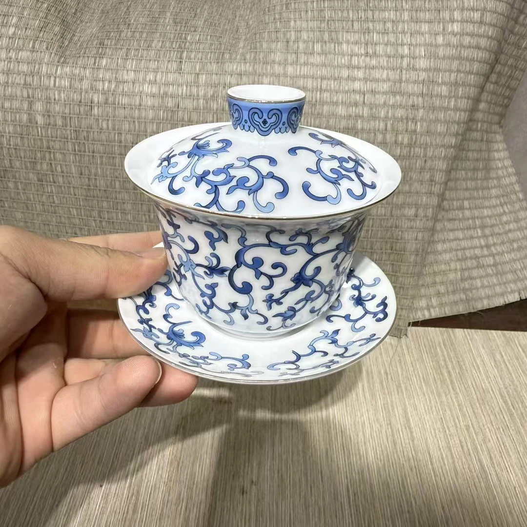 【中国邮政专属链接】松柏缠枝菊盖碗2558