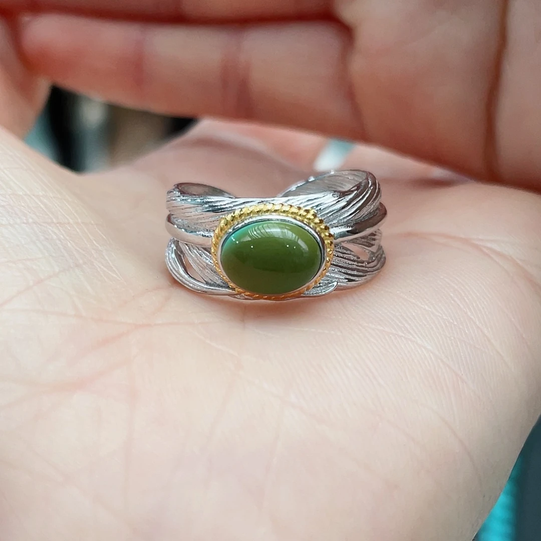 绿松石戒指银S925镶嵌