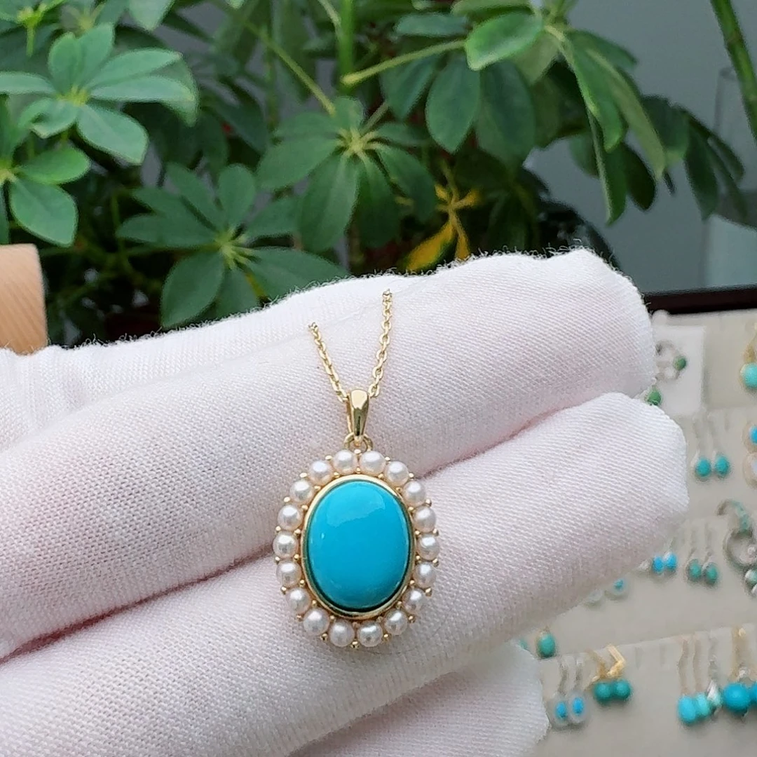 绿松石未镶嵌颈饰吊坠