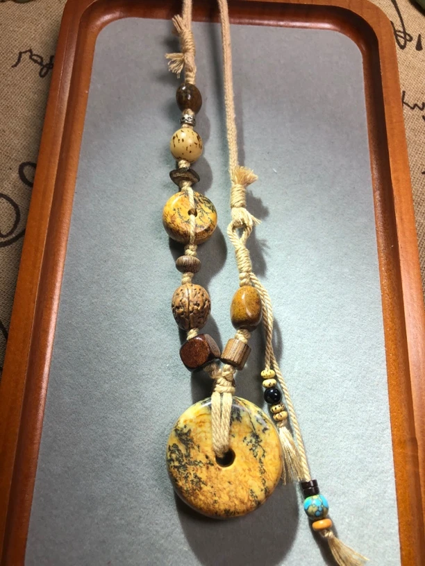 河磨玉皮料平安扣吊坠挂件