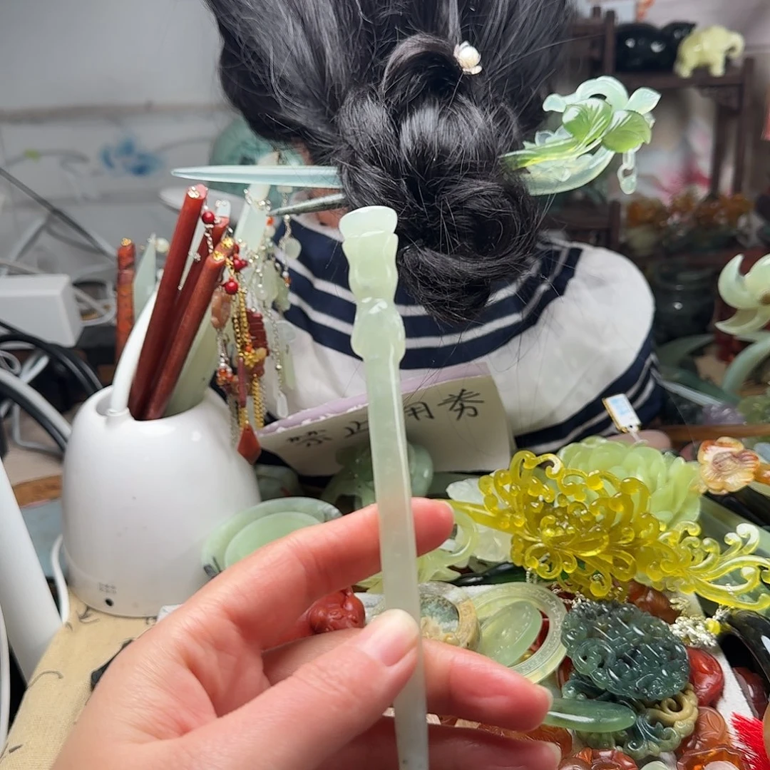 蛇纹石玉合金发饰