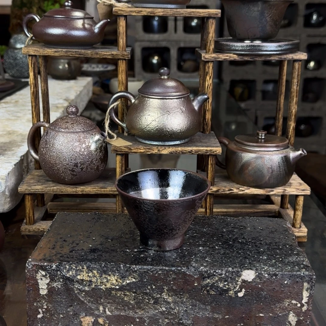 非遗建水紫陶紫泥柴烧茶具孤品主人杯