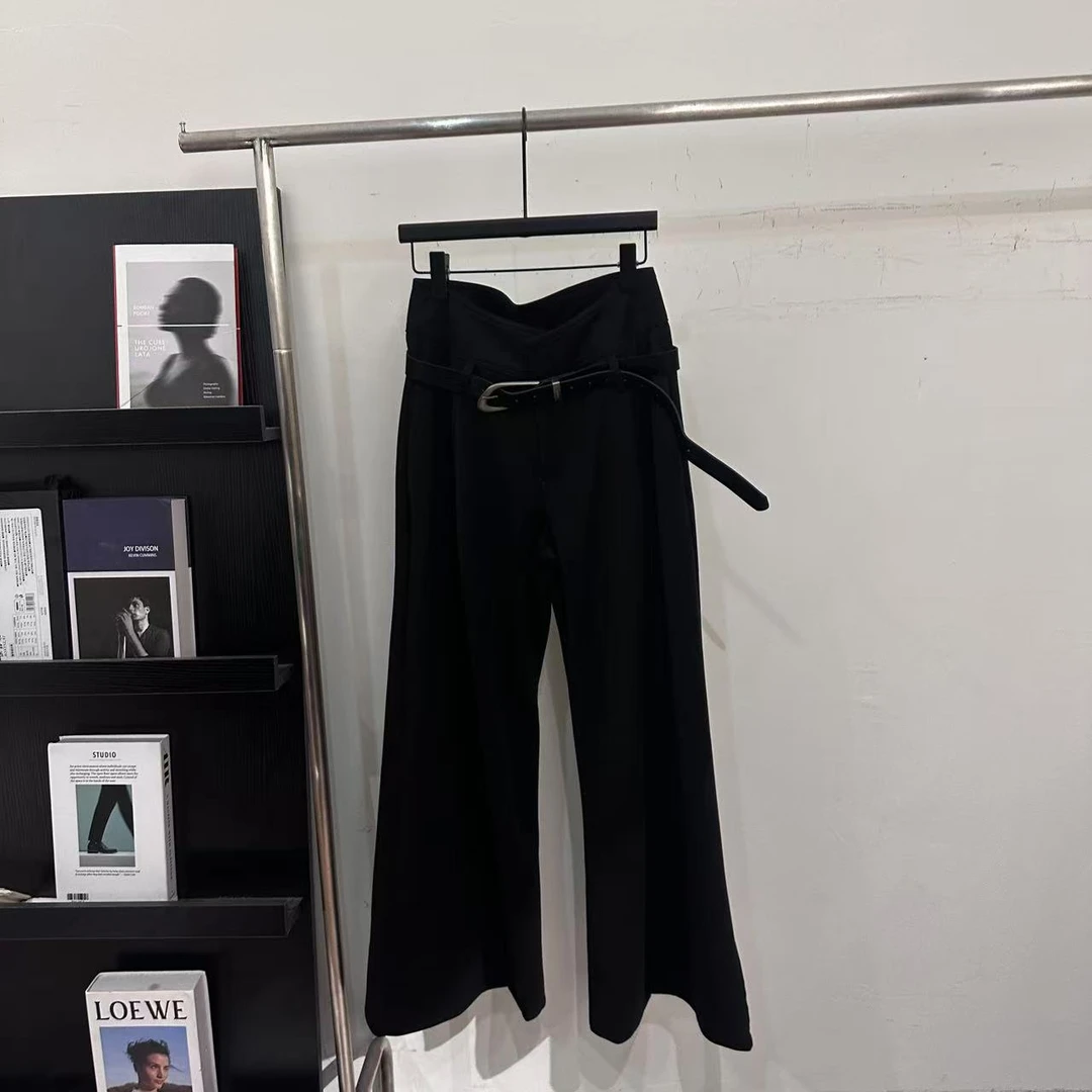 【ARONG阿荣家】黑色毛呢镰刀裤02002-黑-SML