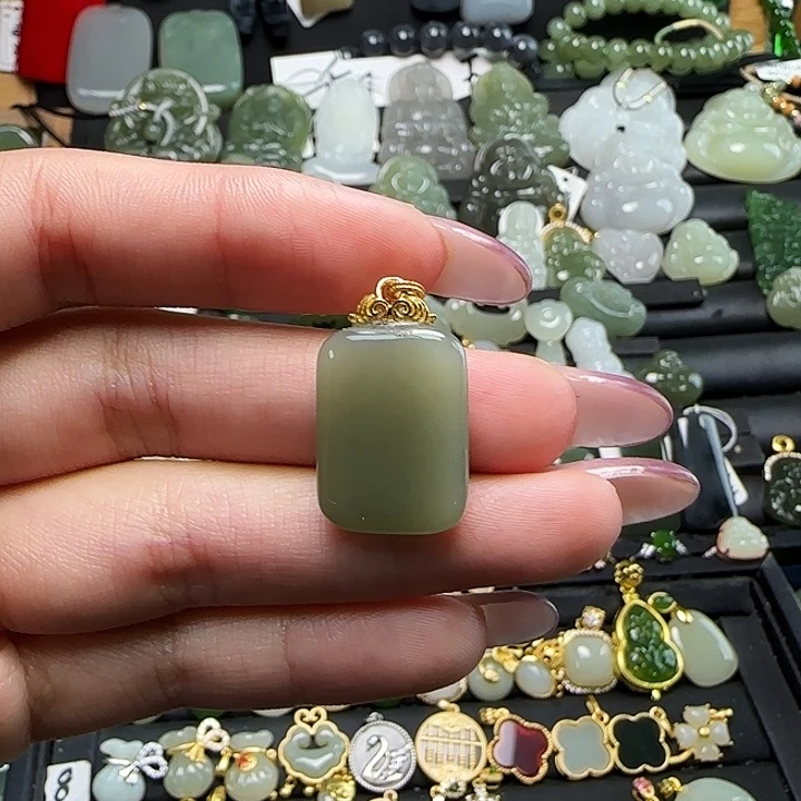 和田玉银S925镶嵌颈饰