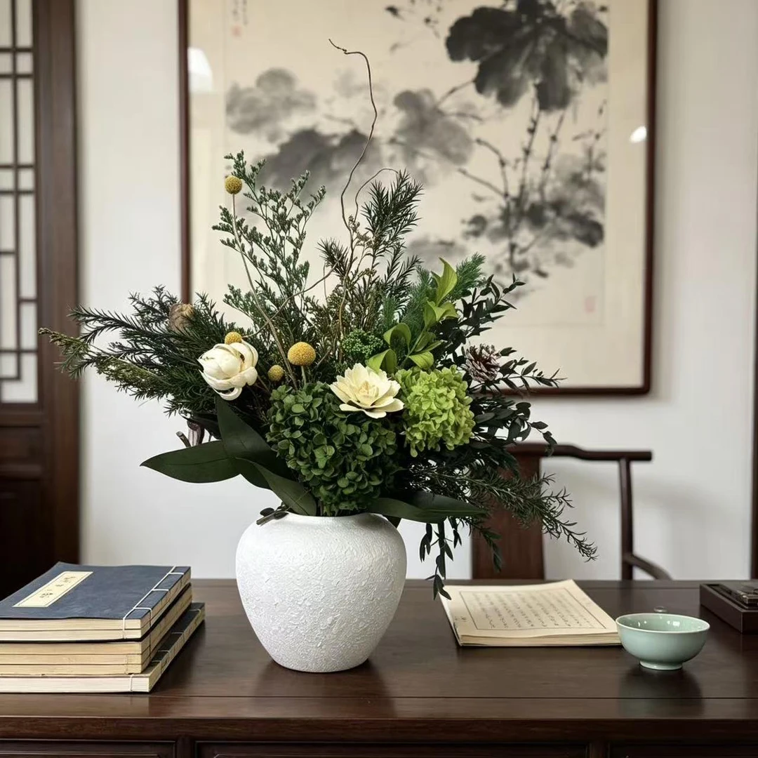 【松间吟】餐桌摆件干花高端高档高级感正品边几茶几斗柜永生花花束