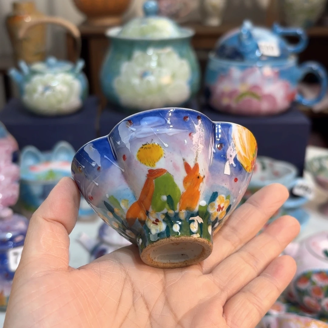 景德镇手绘高温釉下彩陶瓷茶具