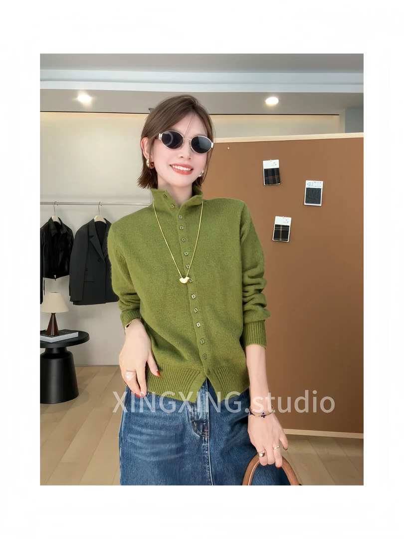 X.x.百搭舒适毛衣开衫柔软减龄秋冬长袖针织衫慵懒上衣62188