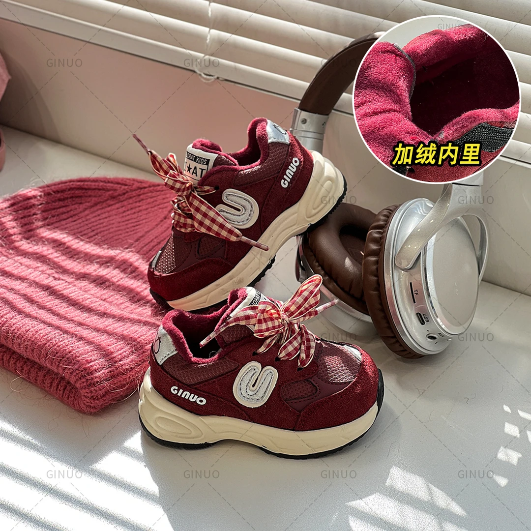 Gina时尚百搭软底复古学生厚底加绒防滑冬季运动鞋11142