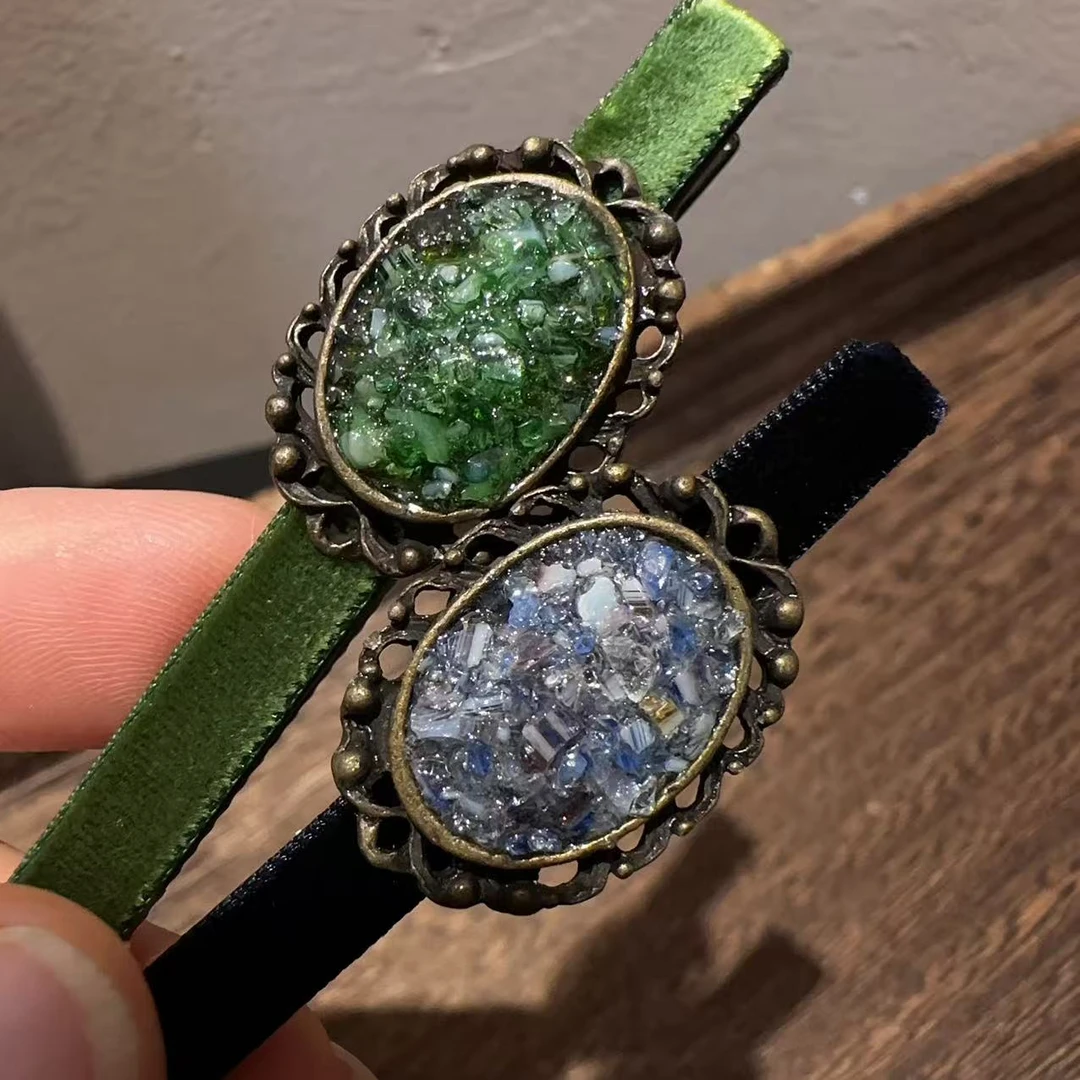 韩国复古丝绒发夹Y760