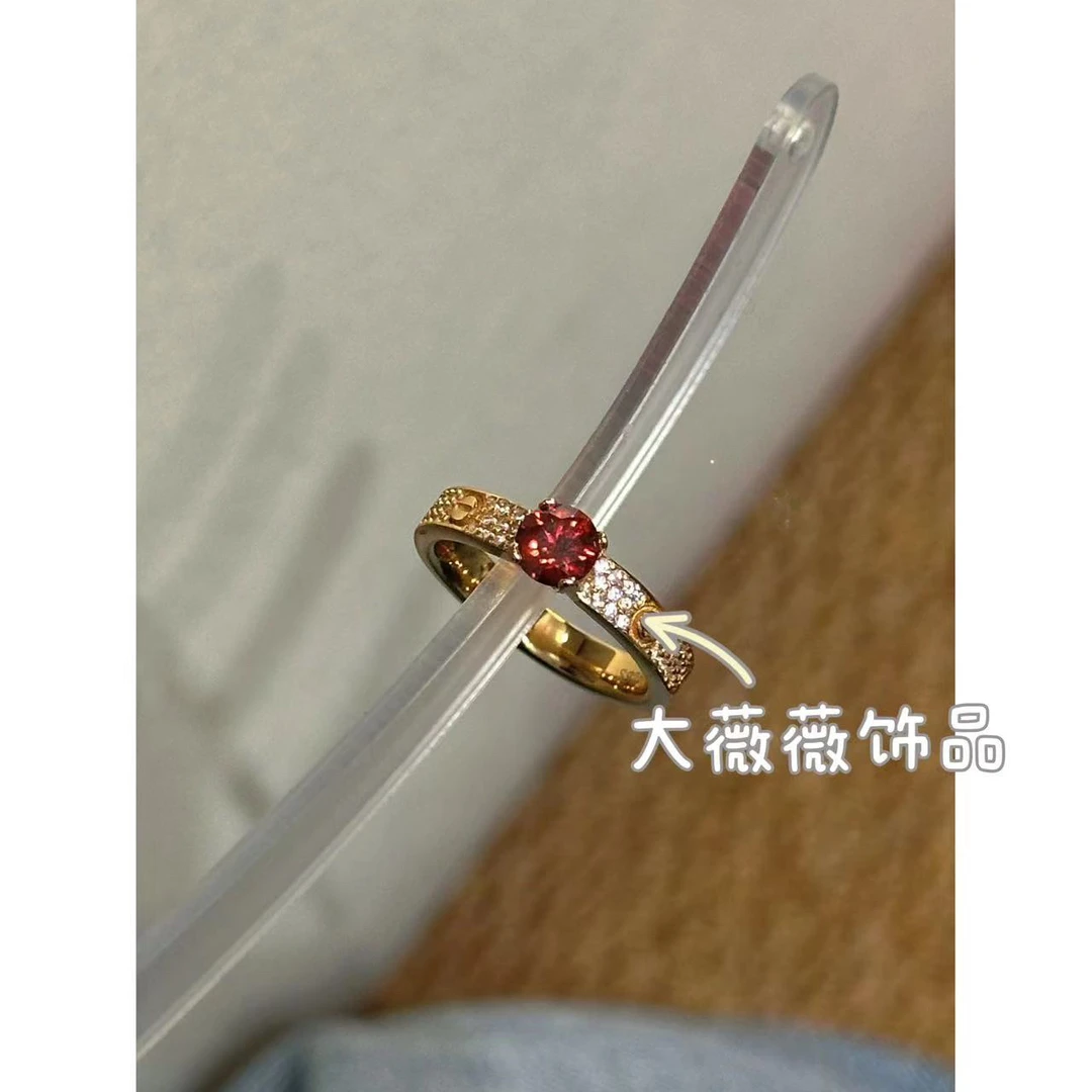 925银莫桑石戒指 玫瑰金轻奢戒指-4844