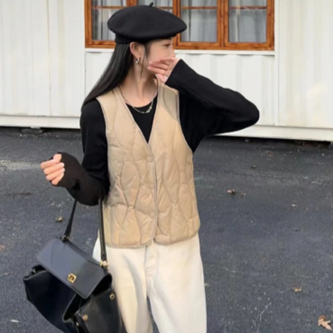 【90白鹅绒系列】葫芦形V领轻薄时尚百搭马甲