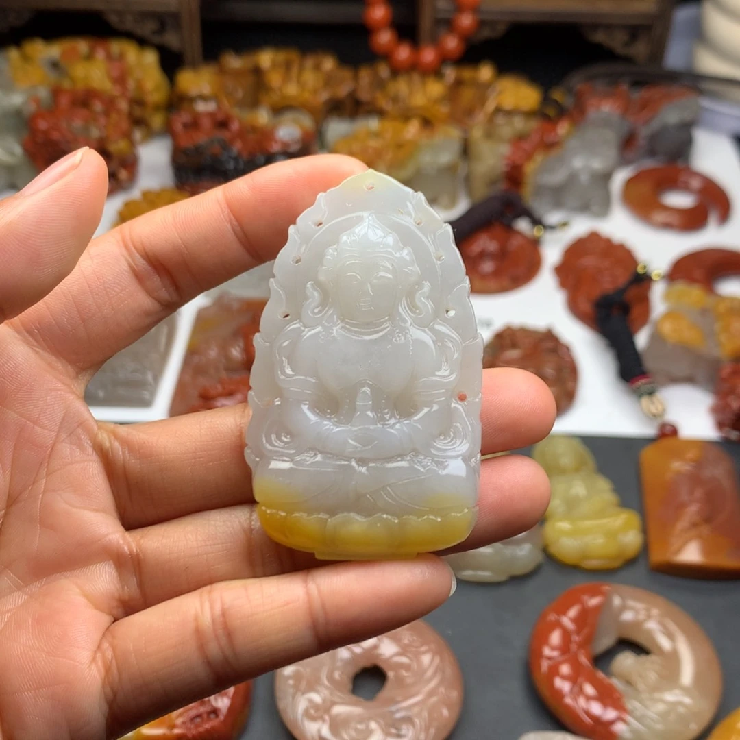 石英质玉（黄龙玉）挂件未镶嵌