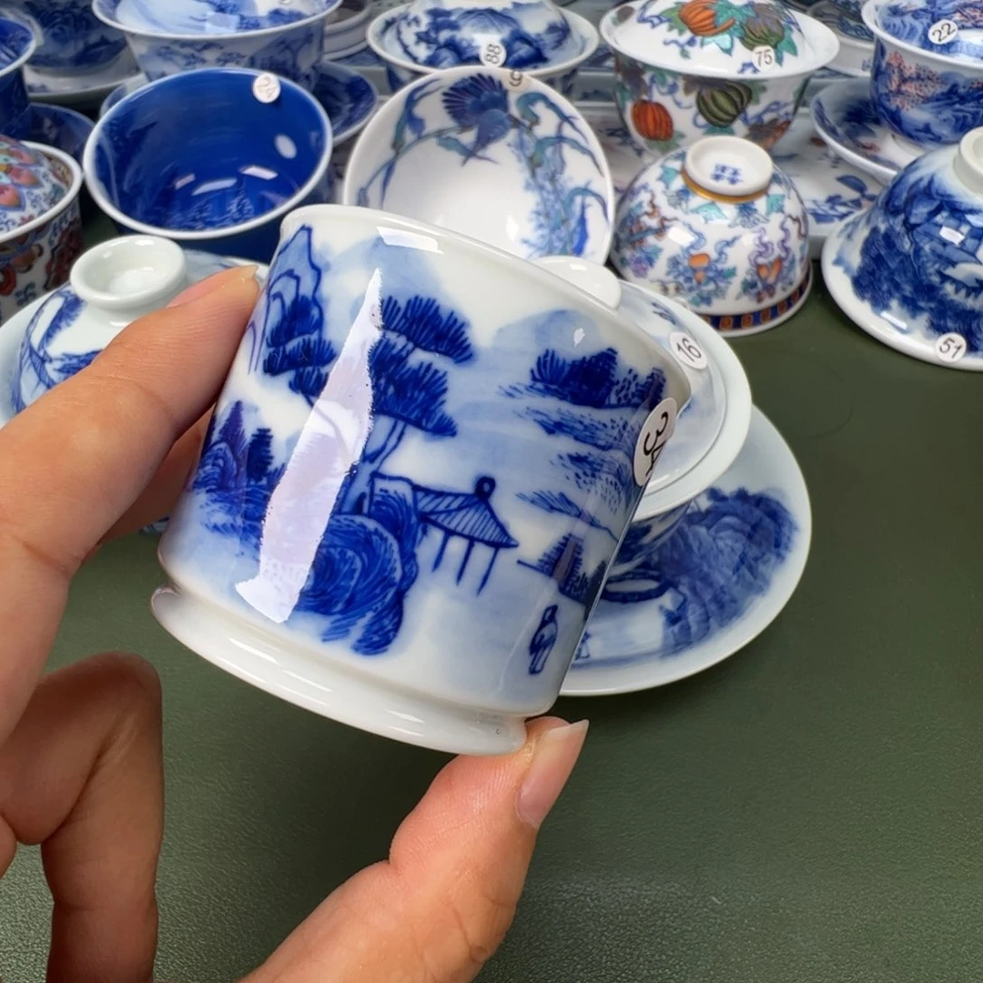景德镇纯手工纯手绘茶具木木34