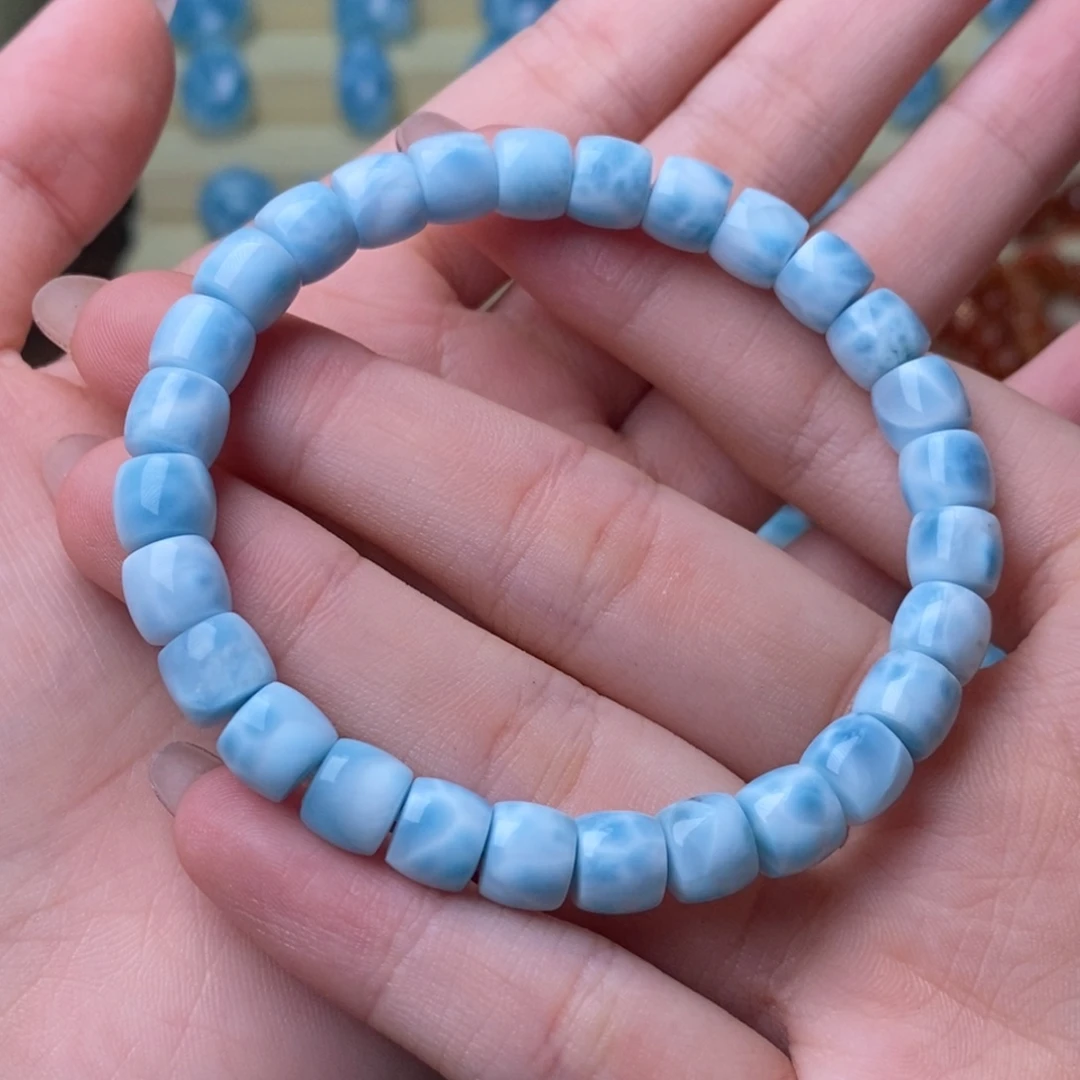 针钠钙石（海纹石）未镶嵌手链直切手串7mm