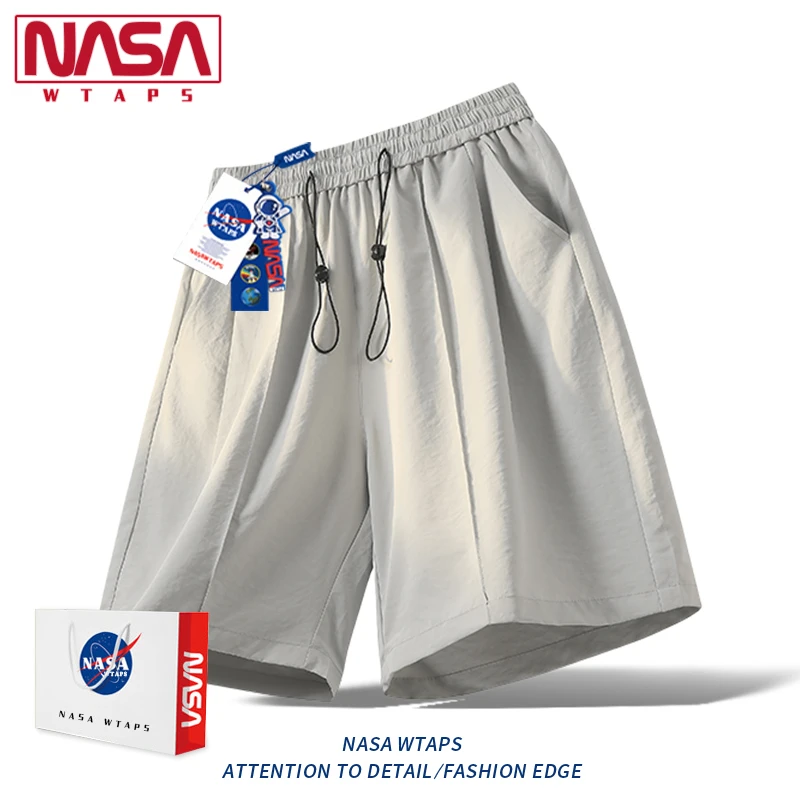 NASA WTAPS冰丝凉感运动短裤男夏季薄款透气速干大码休闲五分中裤