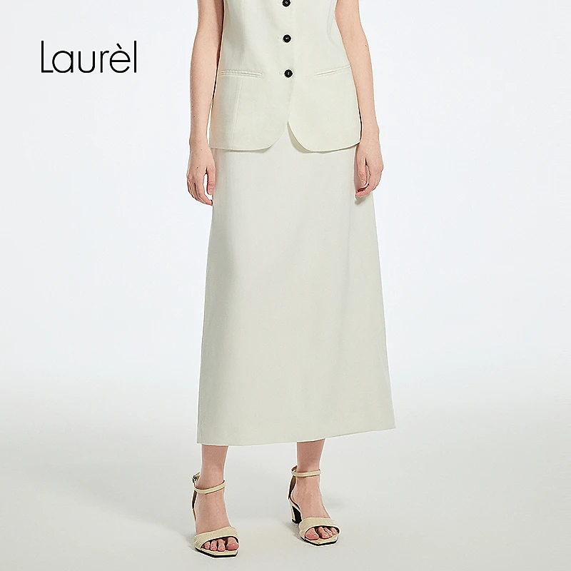 Laurel劳芮25秋新款高腰直筒半裙LWD371Q00800