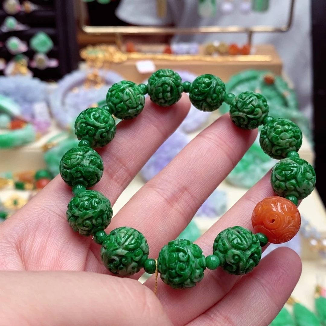 未镶嵌手链翡翠甜*粉翡翠手串