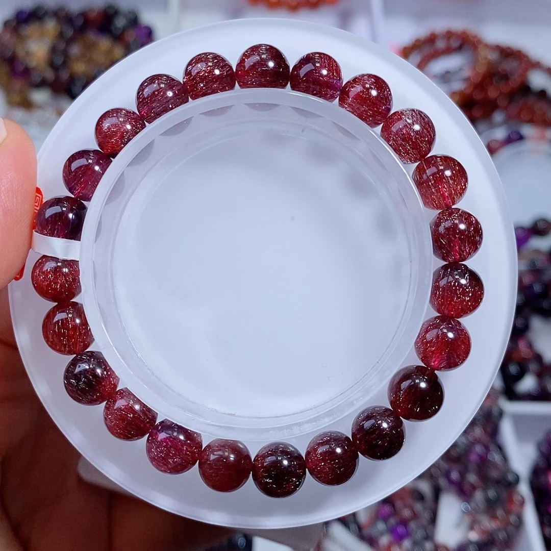 水晶手链未镶嵌车厘子红超七