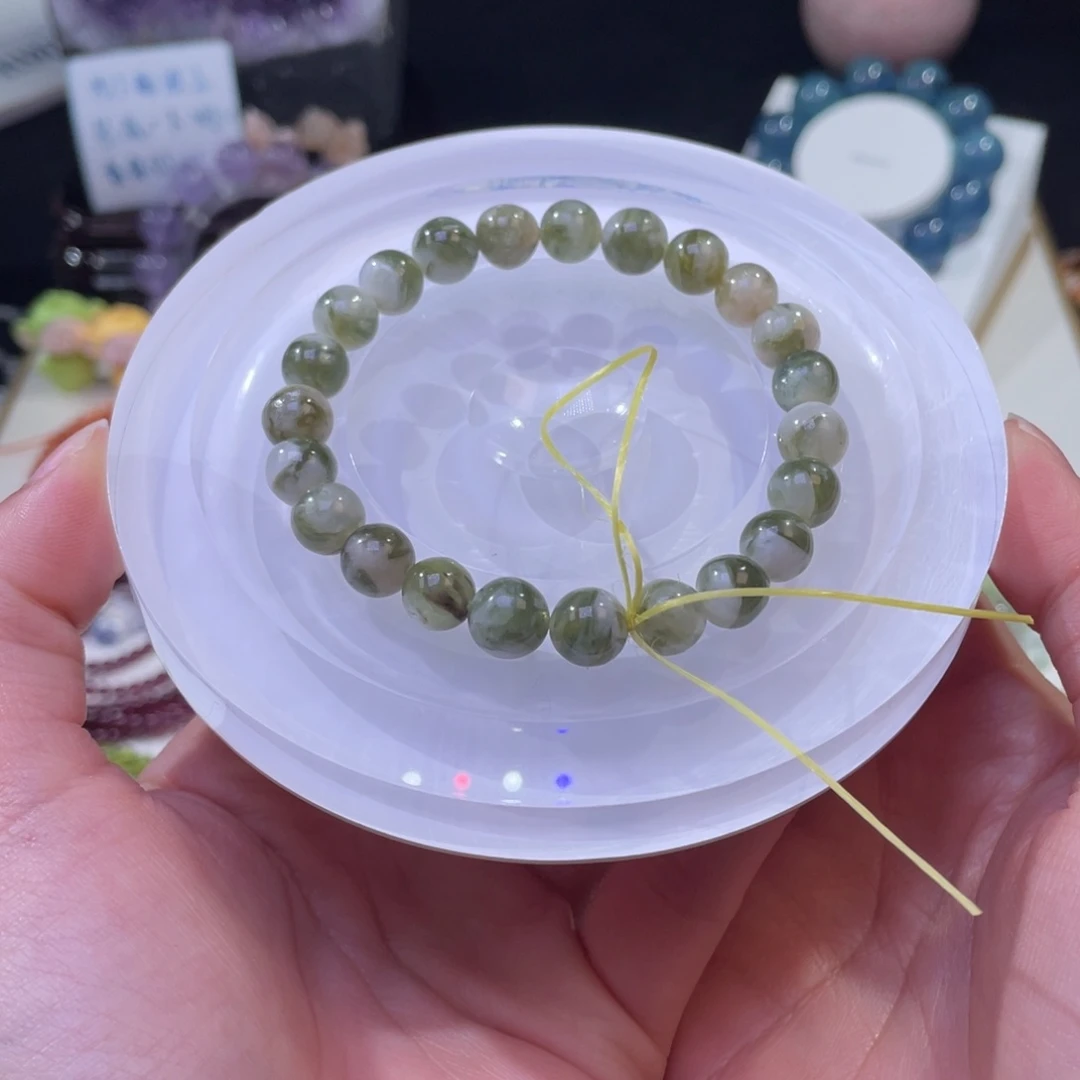 未镶嵌手链水晶抹茶绿祖母晶8+