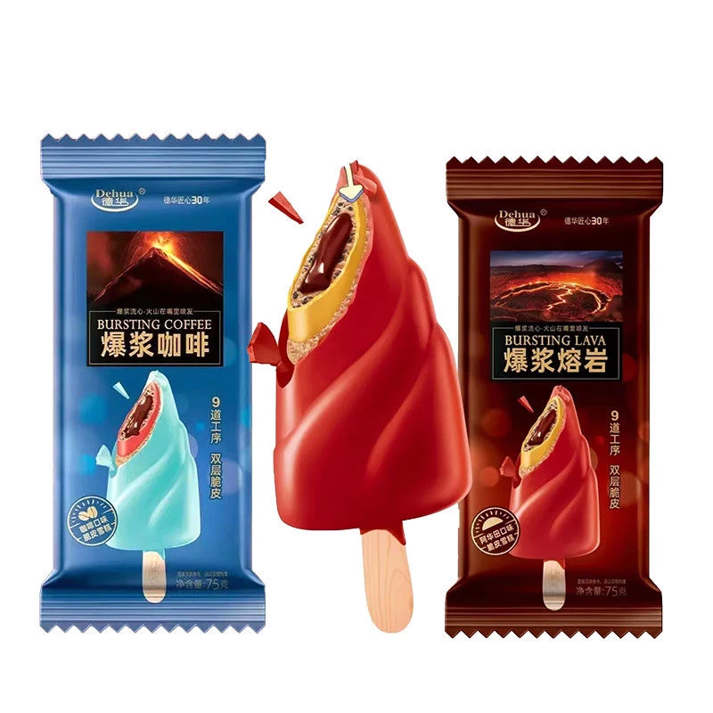德华爆浆熔岩雪糕脆皮咖啡巧克力冰激凌榴莲冰淇淋冷饮东北冰棍