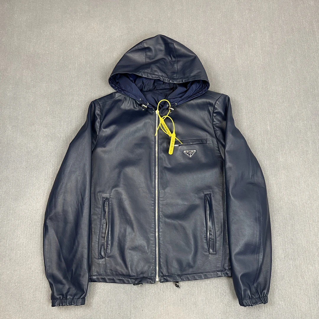 99新 Prada/普拉达 250145/48码/金属三角徽标双面穿夹克