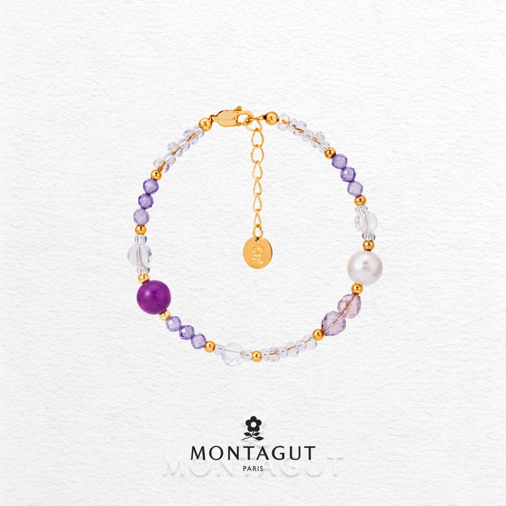 铜合金仿水晶手链 法国梦特娇紫色复古女士手链【3092】JJ