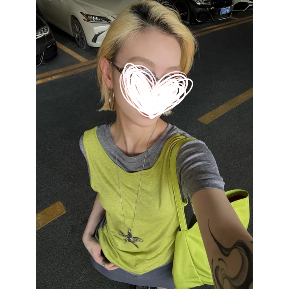 FRVXO《糖果派对》圆领假两件堆褶收腰显瘦长袖T恤百褶显瘦半身裙