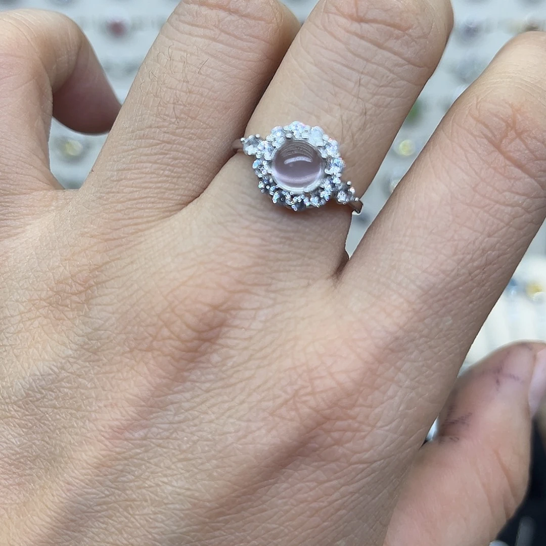 戒指黄晶银S925镶嵌