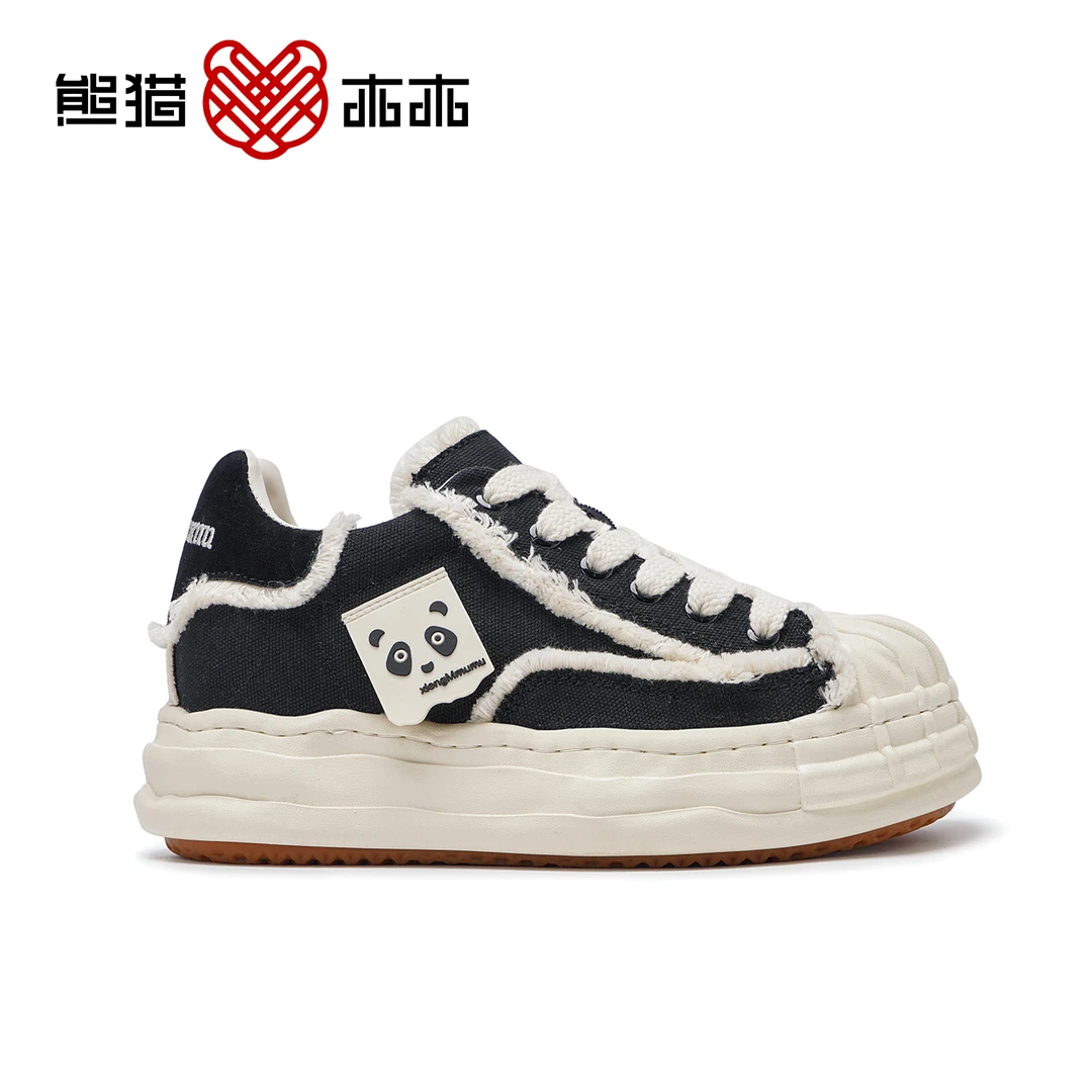 【明星同款】8CM隐形内增高乞丐款帆布侧标潮流时尚街头流浪贝壳头