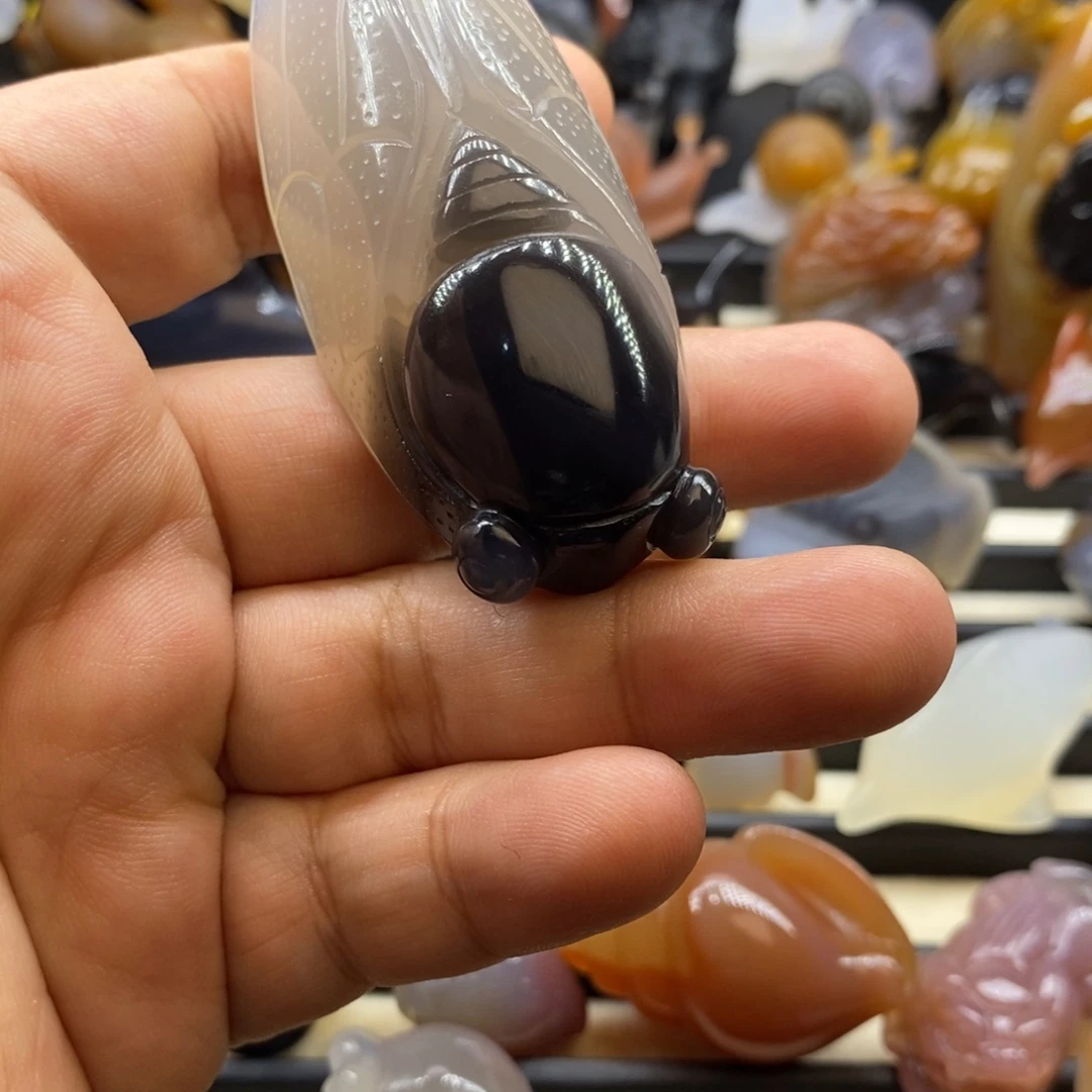 玛瑙/玉髓未镶嵌摆件手把件一鸣惊人