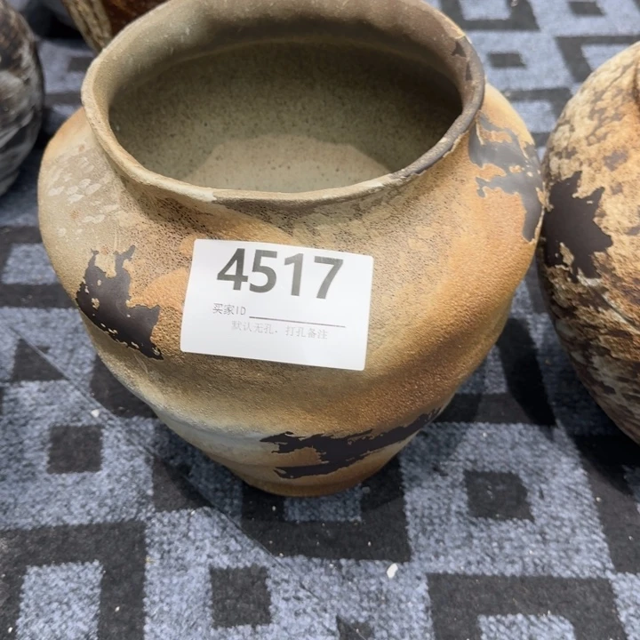 青***雪瓷片景德镇高温花器编码4617高26口17默认无孔