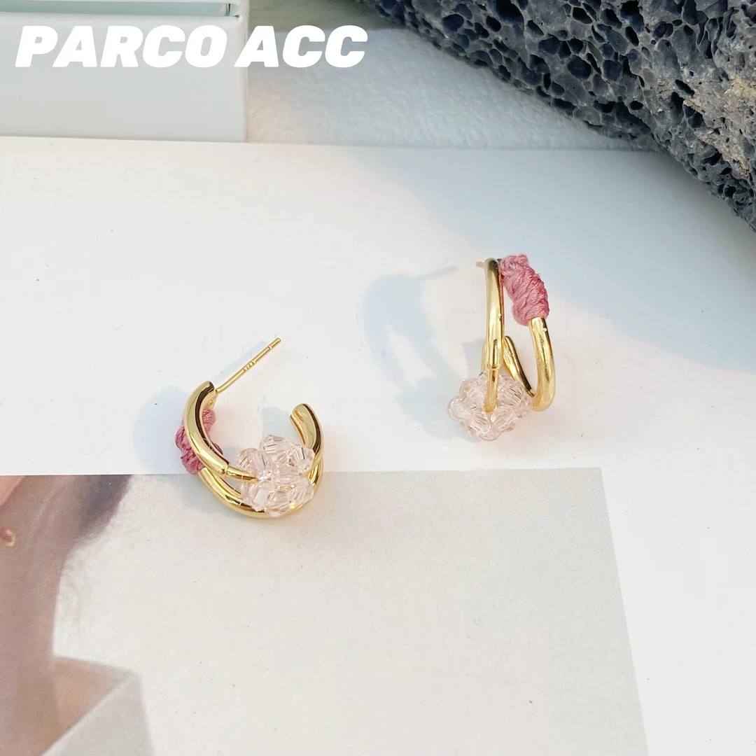 铜合金耳饰 TB507 复古粉水挎包耳钉