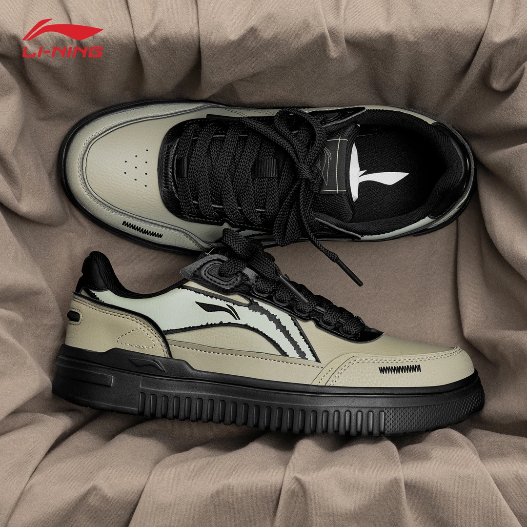 李宁青云男鞋板鞋2025夏季低帮轻便运动鞋深色复古潮鞋百搭休闲鞋
