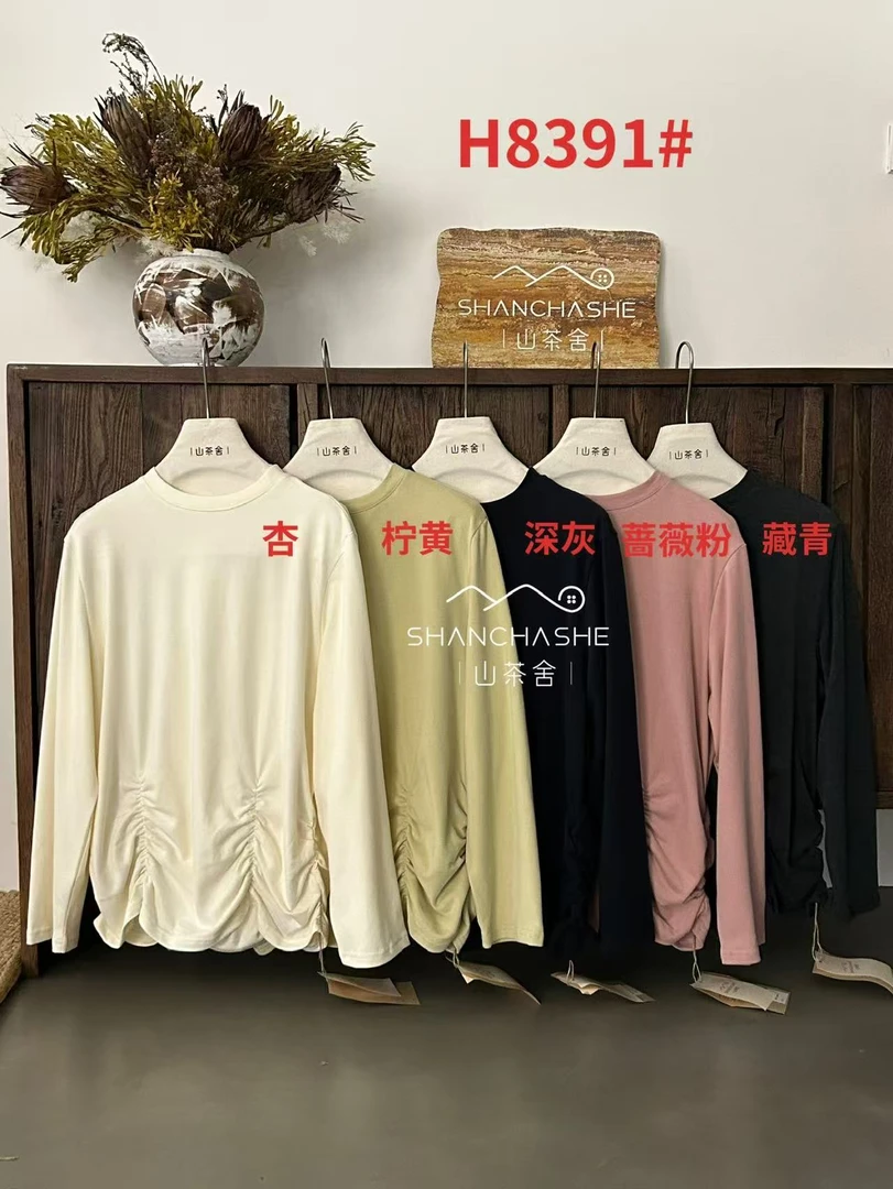 SCS#8391#抽褶T恤 FL
