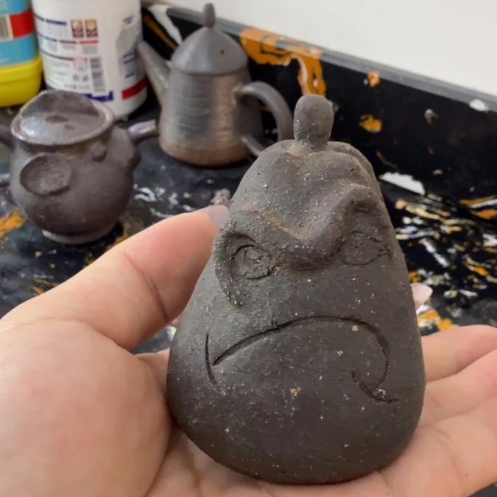 抖***鱼摆件柴烧福利心哦多多