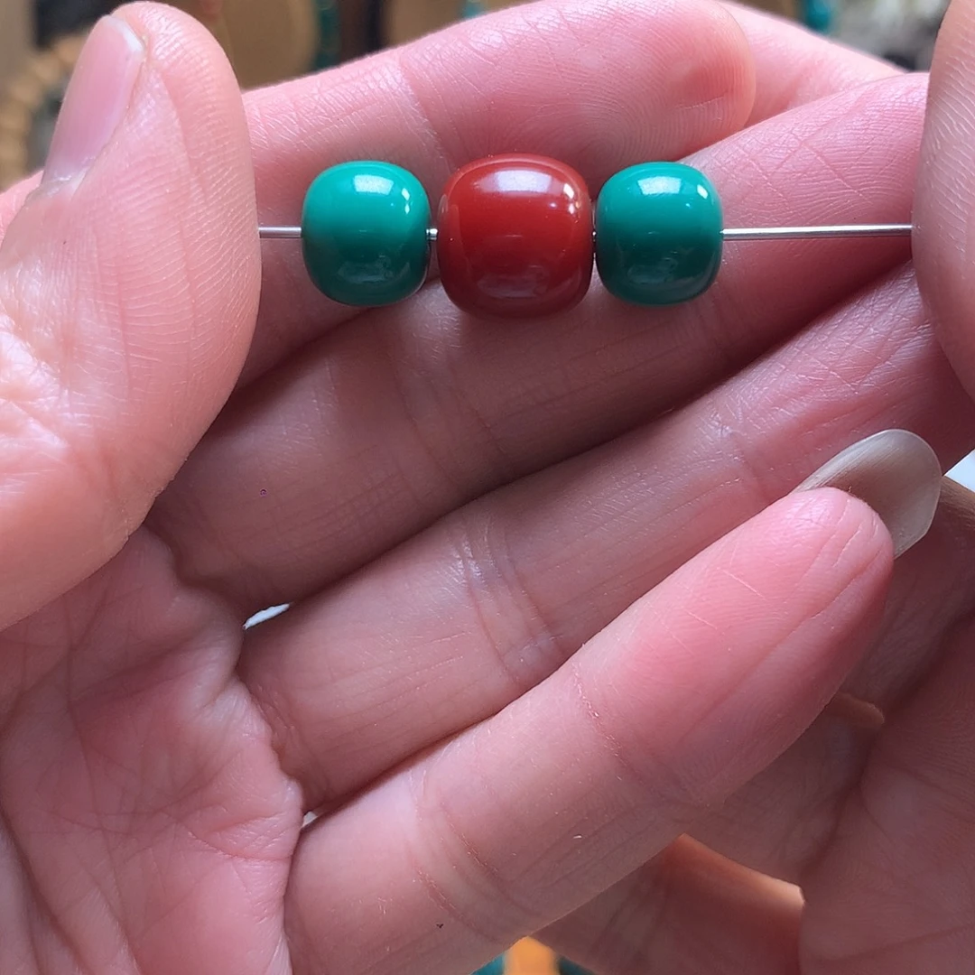 &***&琉璃/树脂/塑料类油绿色高货10红色12mm