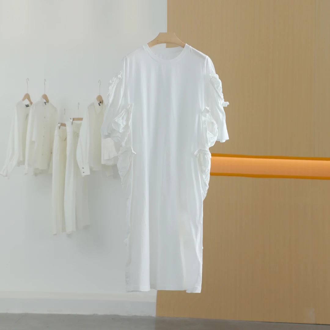 【半价q仓-唐长老自营】货号87763女装清新短袖连衣裙J显瘦简约