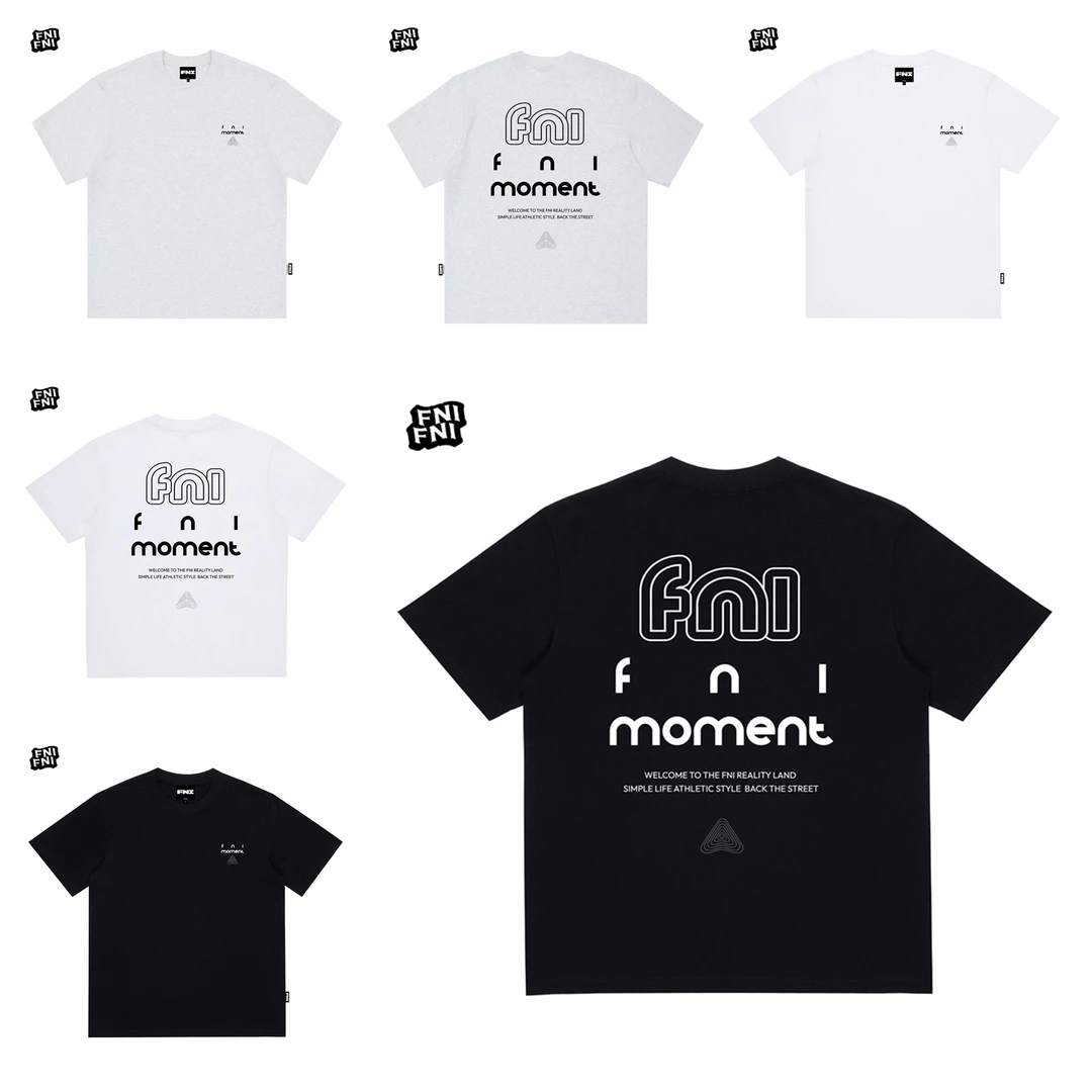 FNI黑标（圆圈跑道AB基础）重磅纯棉男女同款t恤美式圆领短袖夏胶浆