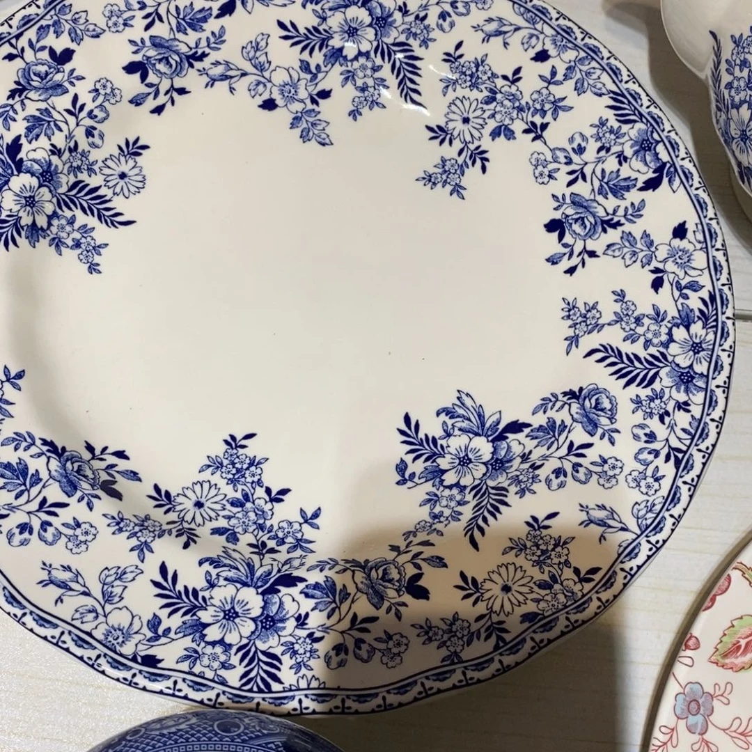 瓷微瑕青花10寸平盘