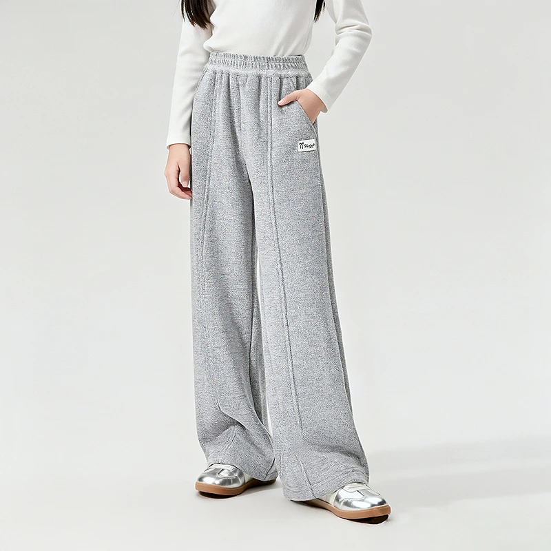 笛莎童装女童裤子秋冬新款运动百搭儿童休闲加绒裤-7M255A408