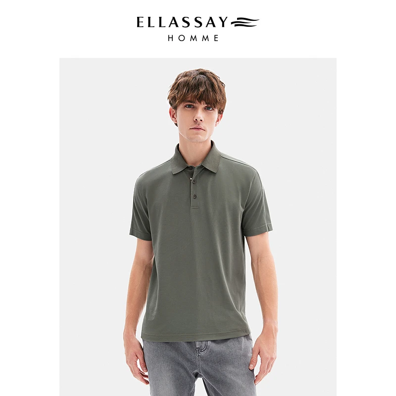 ELLASSAY歌力思男装山羊绒混纺珠地透气工艺POLO衫EME361Z02900