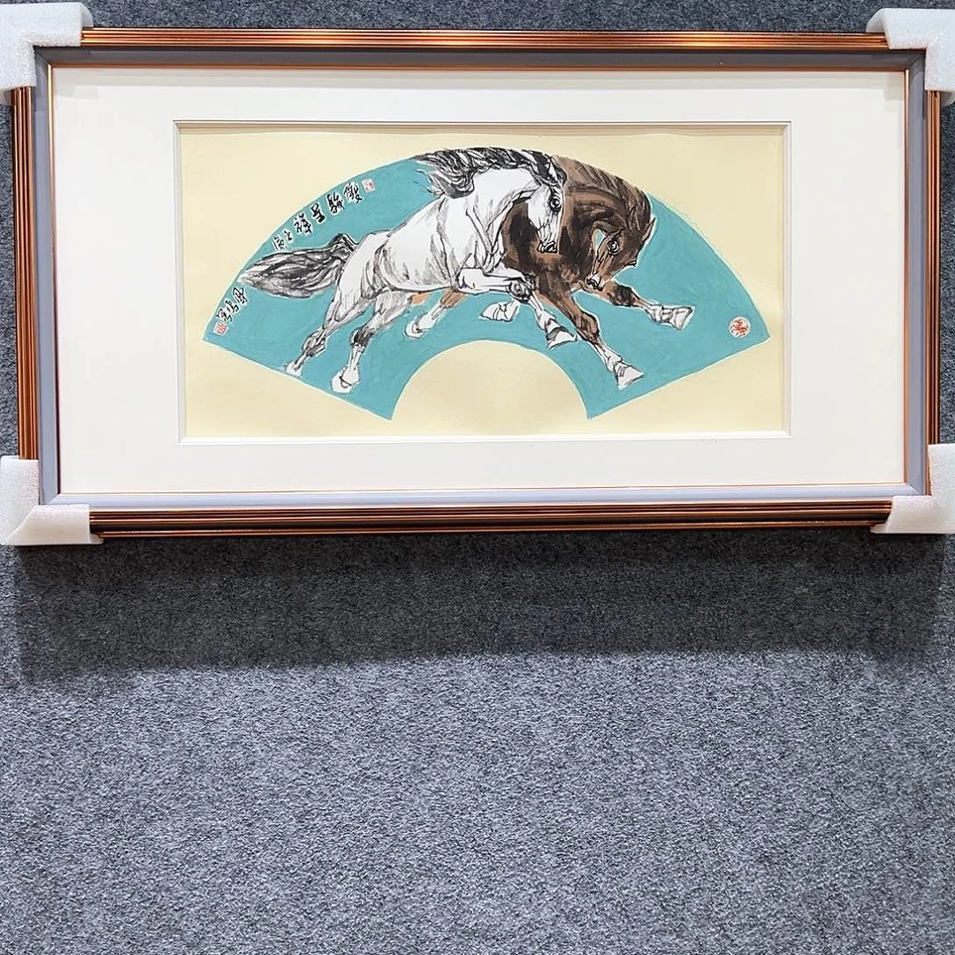 国画纯手绘画心原创