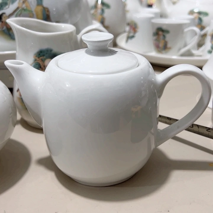 瓷片陶瓷制品白瓷单孔壶400毫升