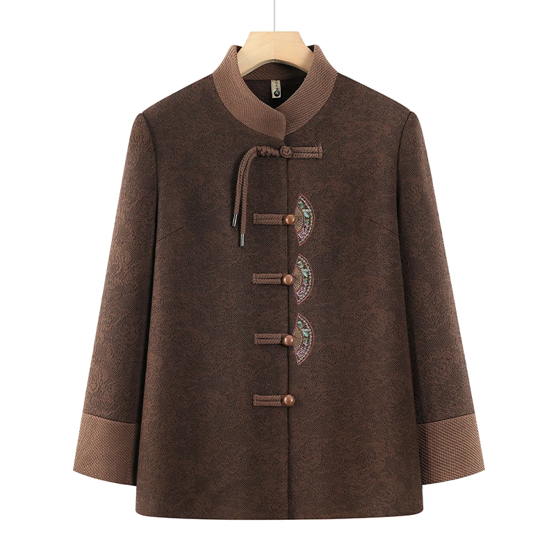 【大唐夫人】中老年人春装女新中式外套妈妈立领上衣春秋款老人衣服