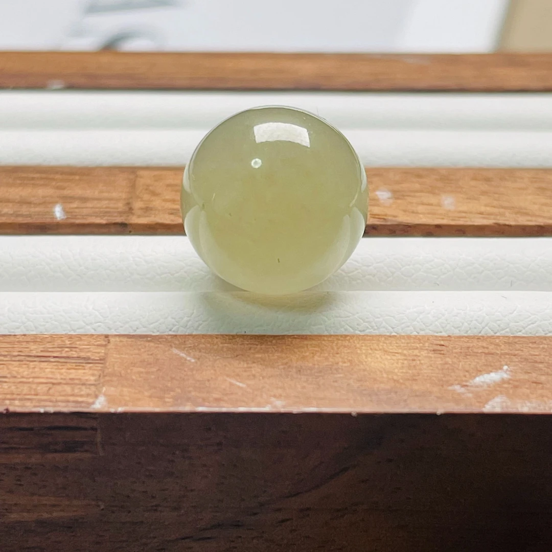 翠之源翡翠   天然缅甸翡翠  冰糖雪梨黄圆珠