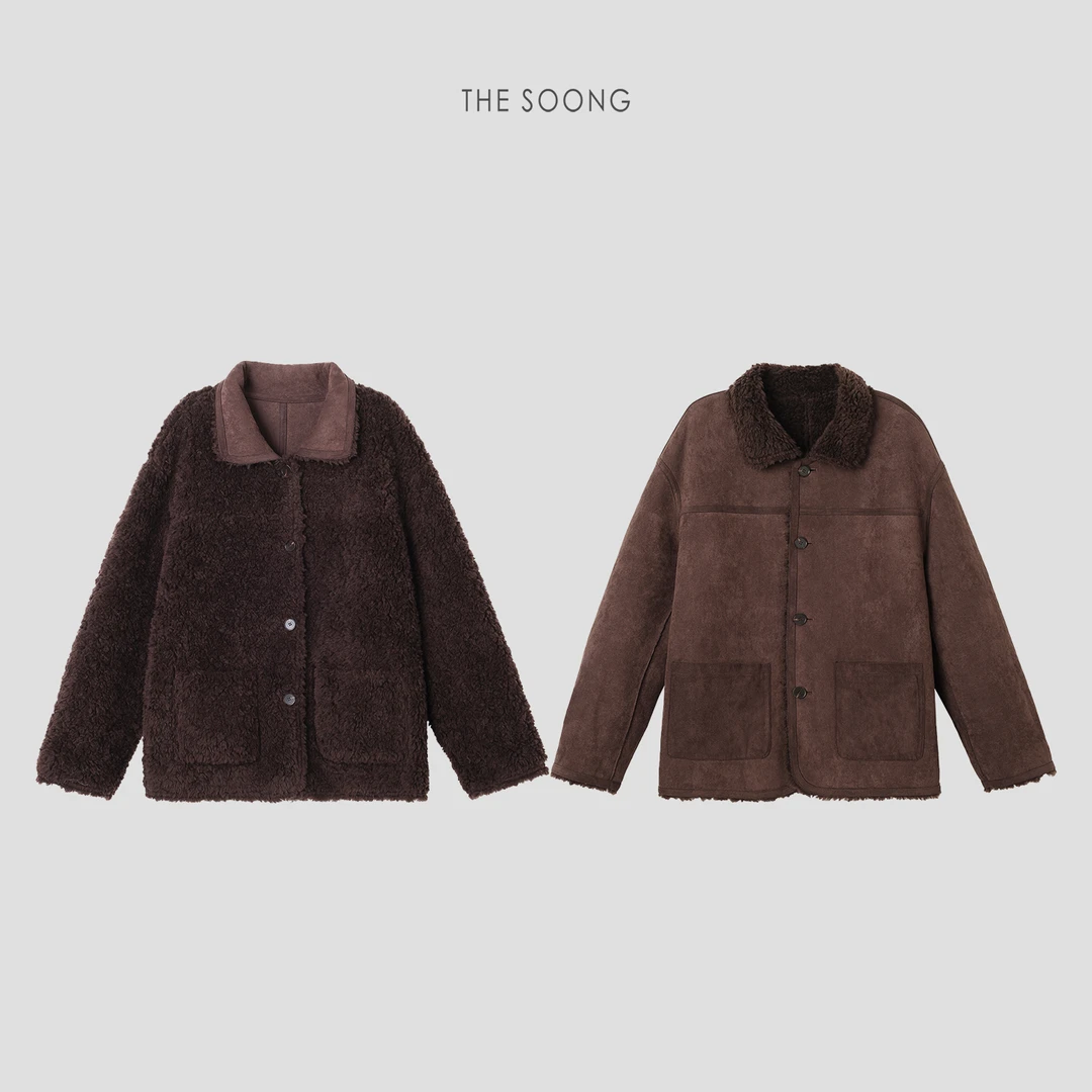 THESOONG|全羊毛拉菲66支澳洲进口裘皮皮衣两面穿外套女HBPY8000