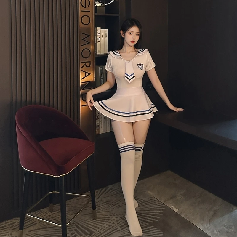 伊小时8150性感可爱学生JK制服短裙套装显瘦诱惑清纯甜