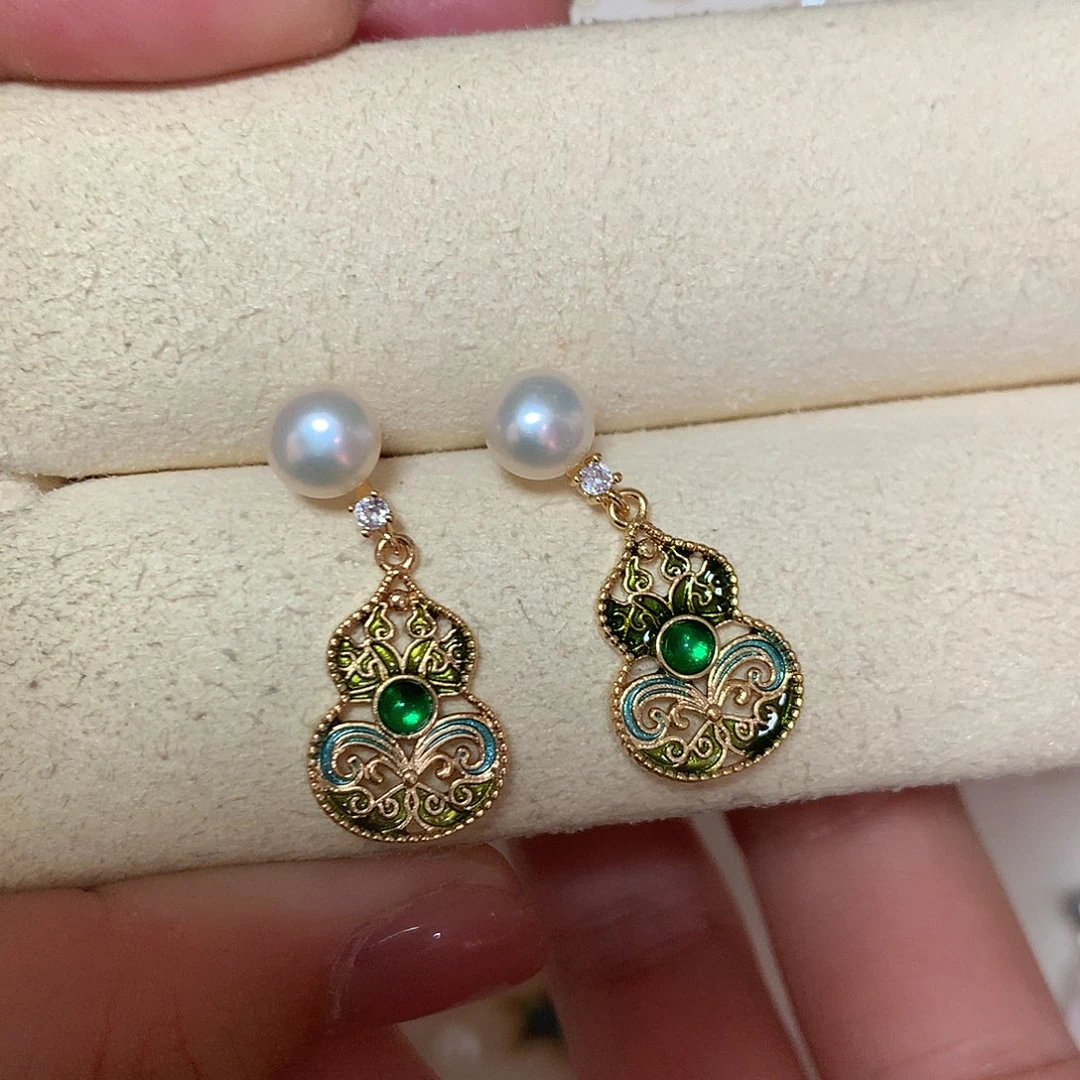 淡水珍珠耳饰合金