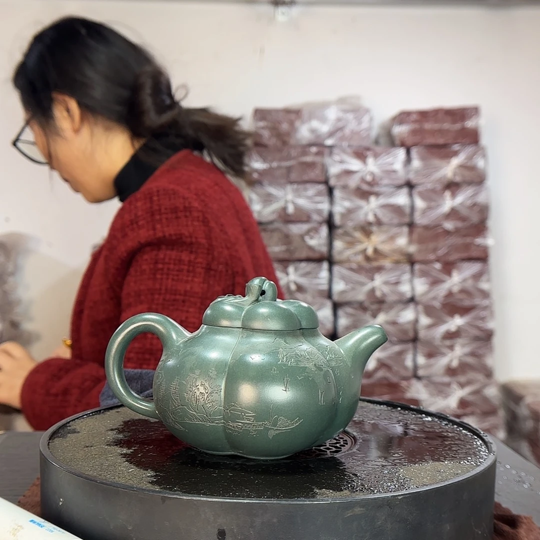 紫砂茶壶原矿紫砂泥绿泥400cc